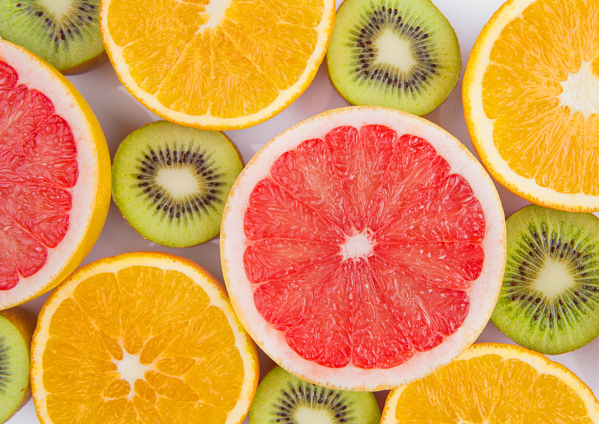 Citrus fruits with vitamin C